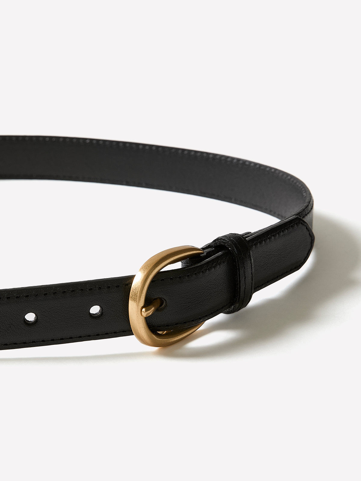 Leather Belt with Contrast Stitches