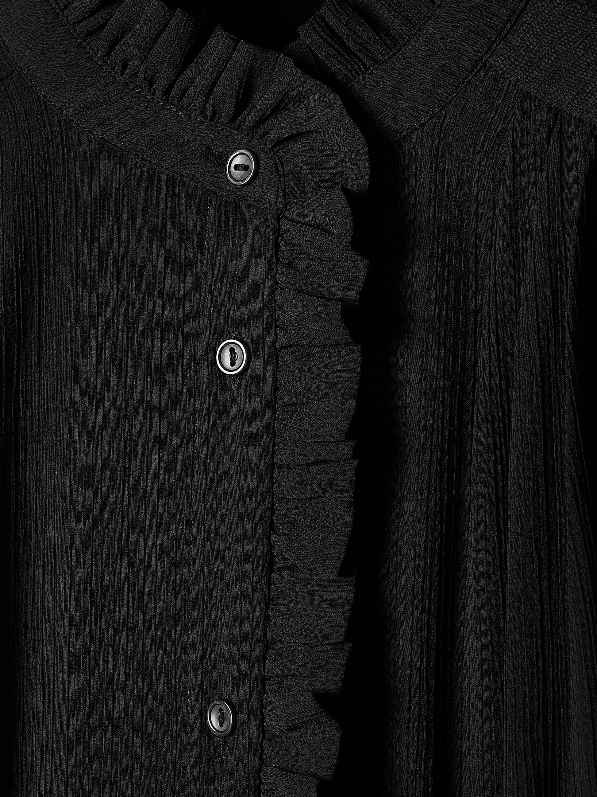 Long-Sleeve Mock-Neck Buttoned-Down Midi Dress