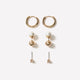 Ladies Metal Earrings Set of 3 Basic Stud and Hoop Styles