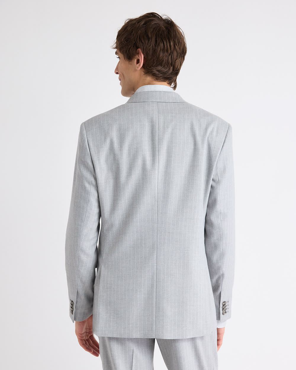 Tailored Fit Double-Breasted Striped Suit Blazer