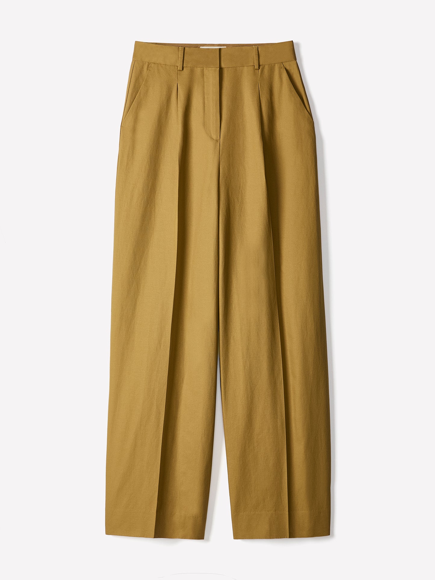 Wide-Leg High-Rise Linen-Blend Pant