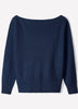 Off Shoulder Knit Sweater 100% Merino Wool