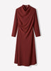 Woven Luxe Crepe Mock Neck Midi Dress
