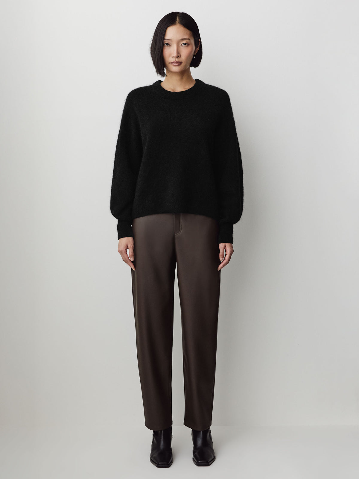 Wool-Blend Long-Sleeve Crew-Neck Sweater