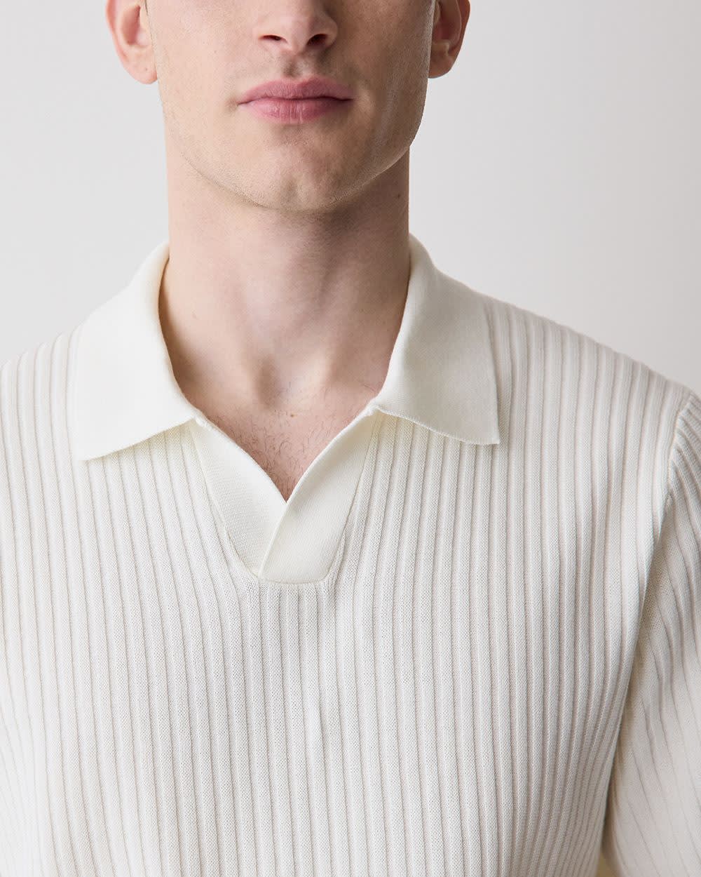 Polo à Manches Courtes en Coton avec Col Johnny