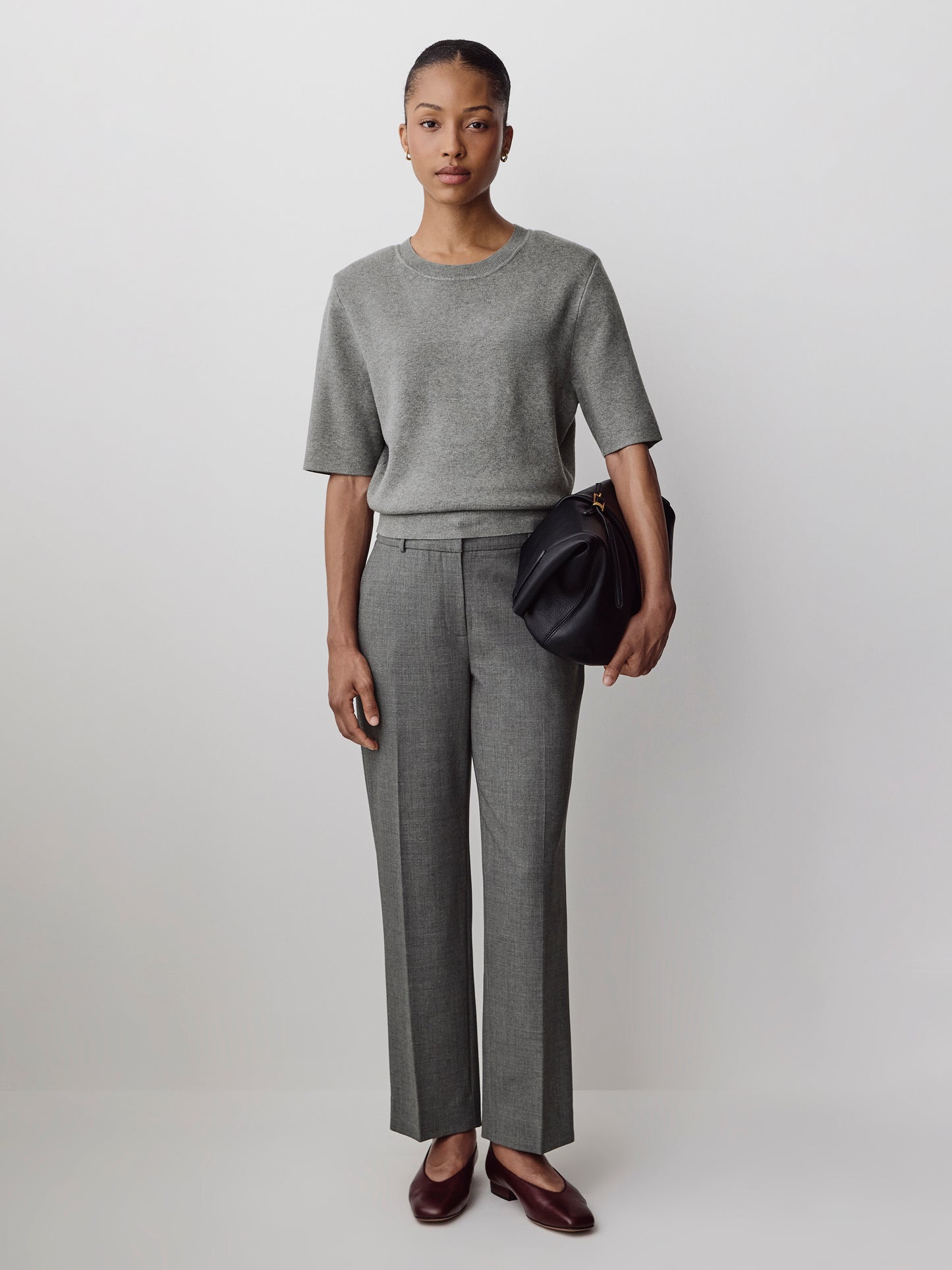 Knit Sweater with Shoulder Pads, Viscose Nylon Blend