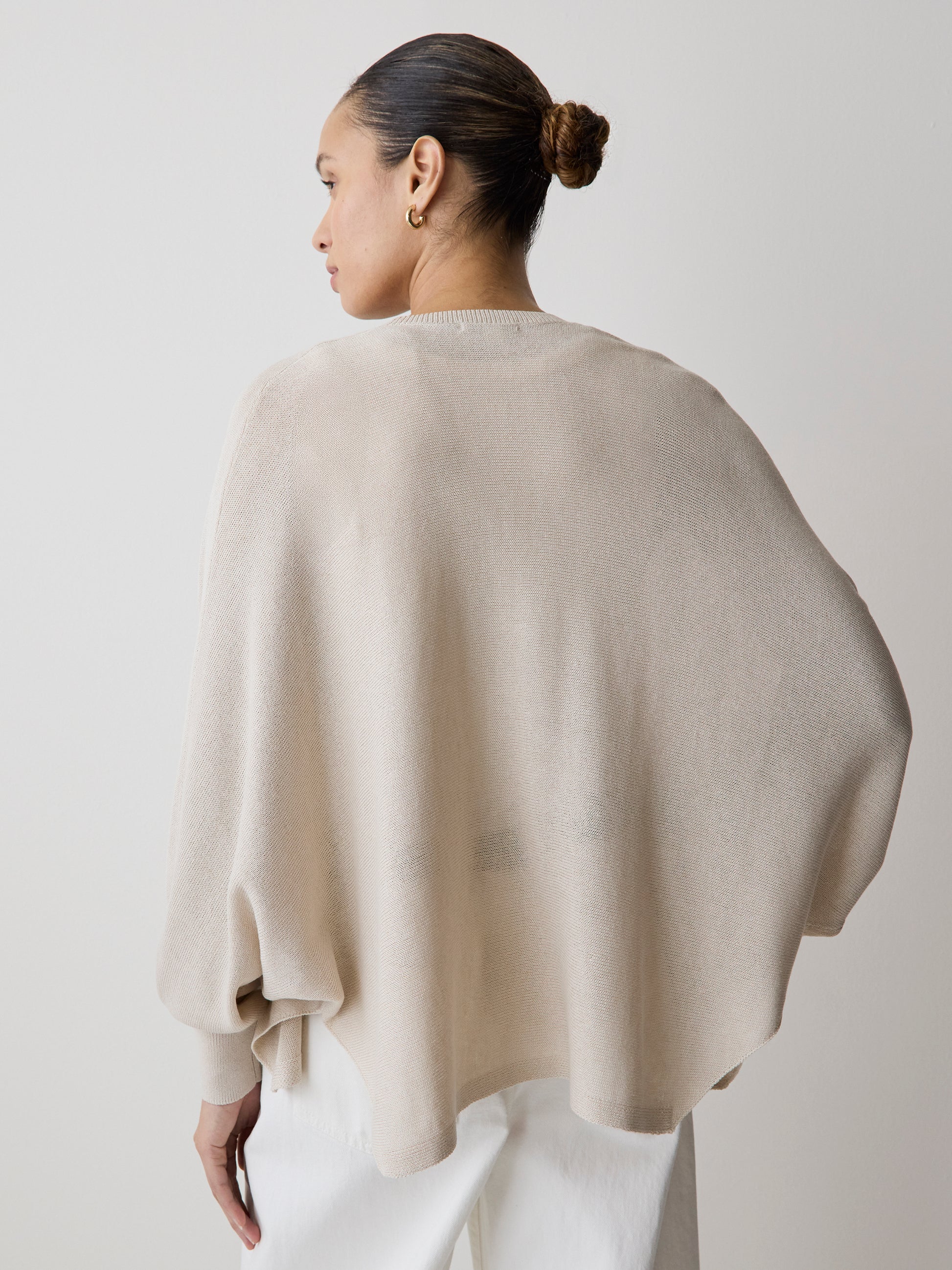 Long-Sleeve Cape Cardigan