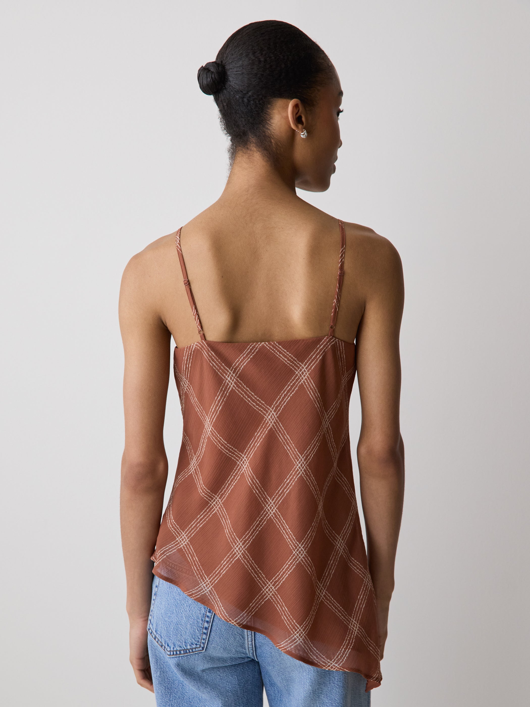 Woven Chiffon Asymmetric Cami Top