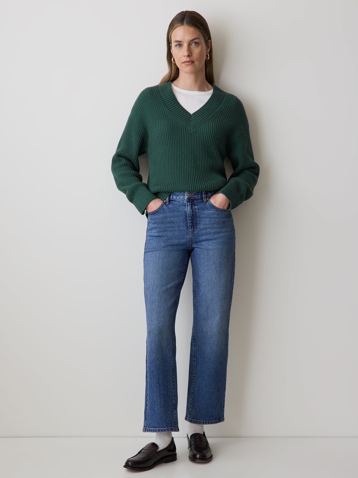 Long-Sleeve V-Neck Sweater