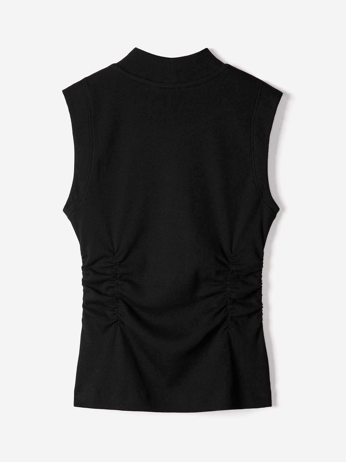 Knit Pullover Rib Mock Neck Top