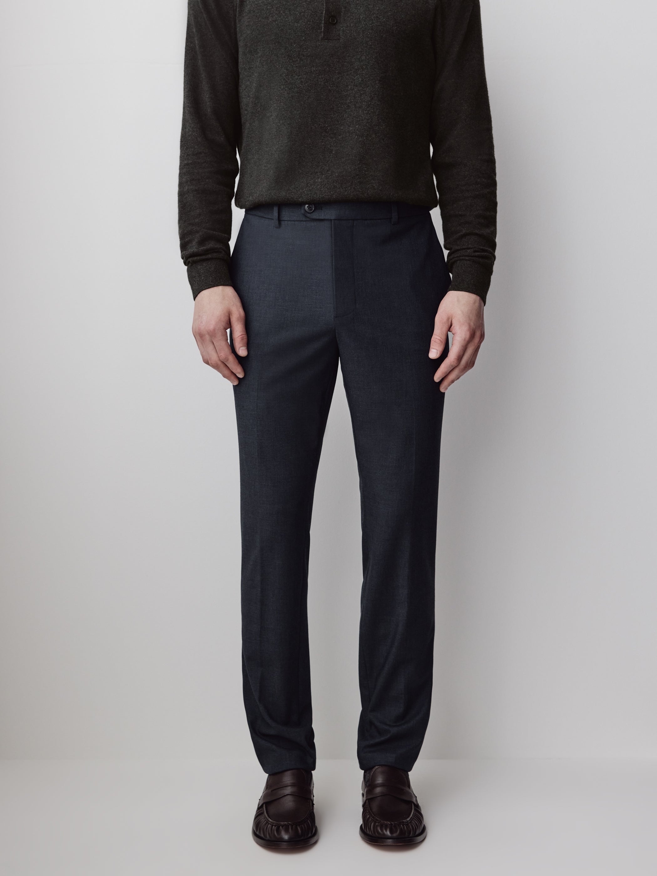 Slim-Leg Wool-Blend Pant
