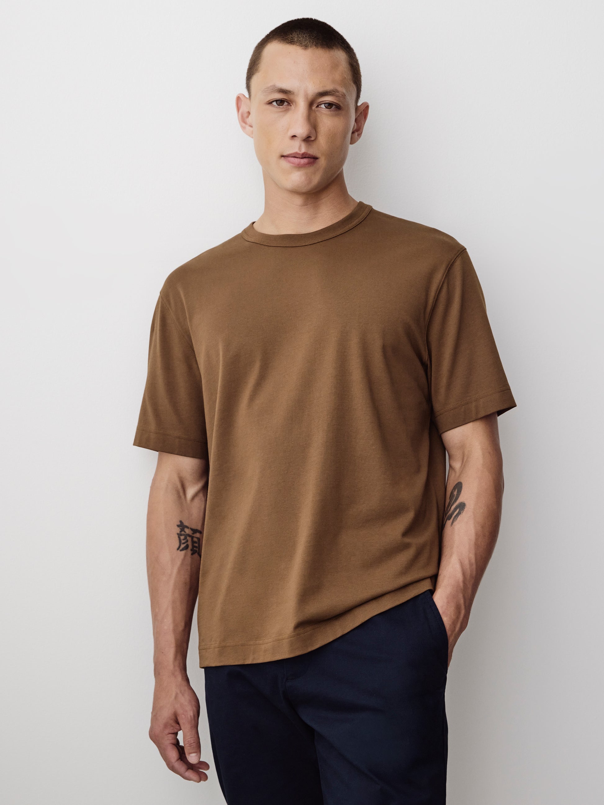 Men's Knit Crewneck T-Shirt Supima Cotton