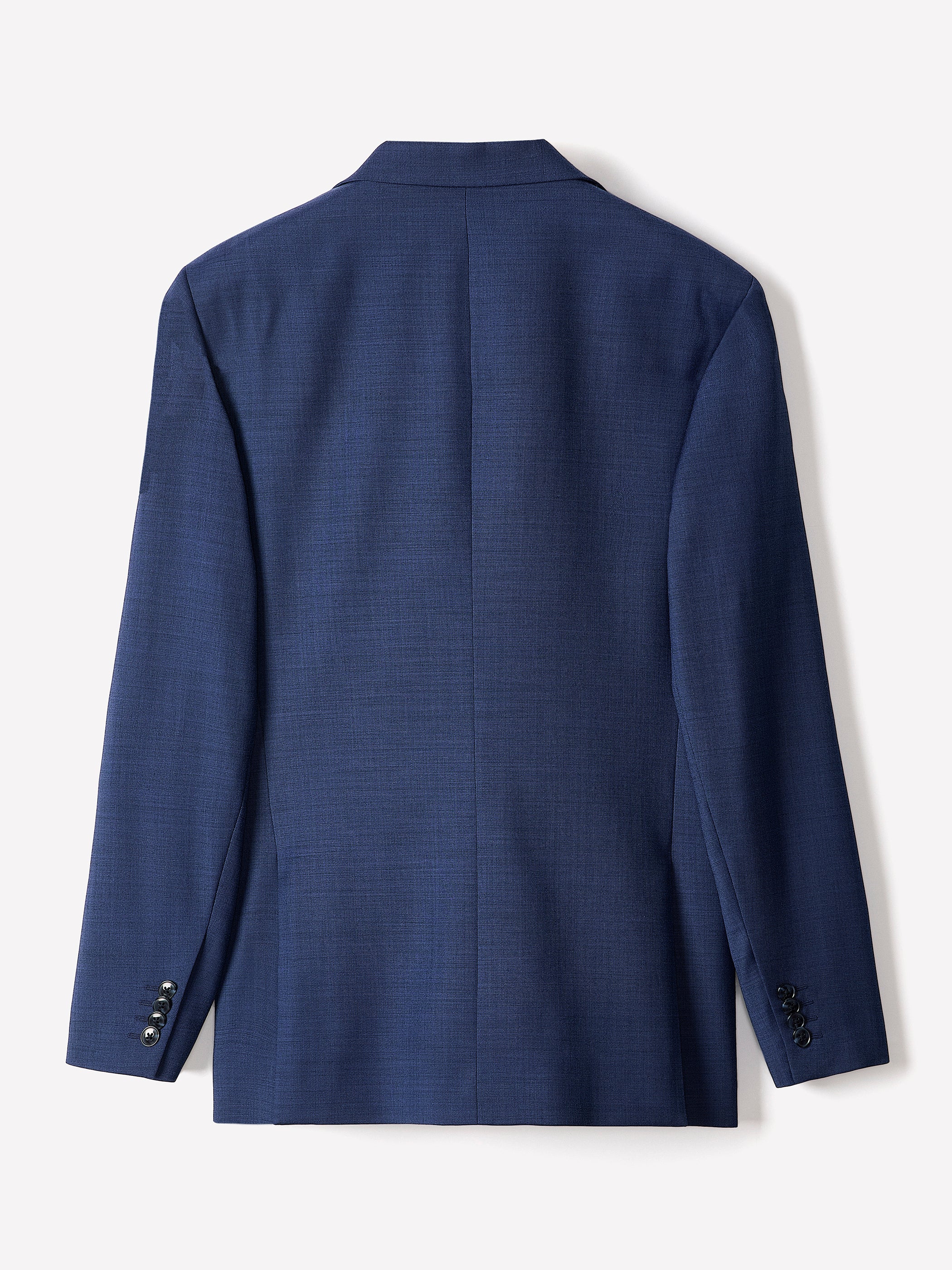 Blue Tailored-Fit Wool Suit Blazer