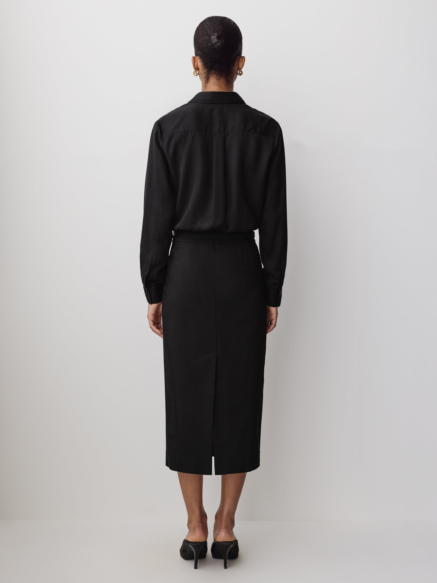 Woven Pencil Skirt High Density Cotton Blend
