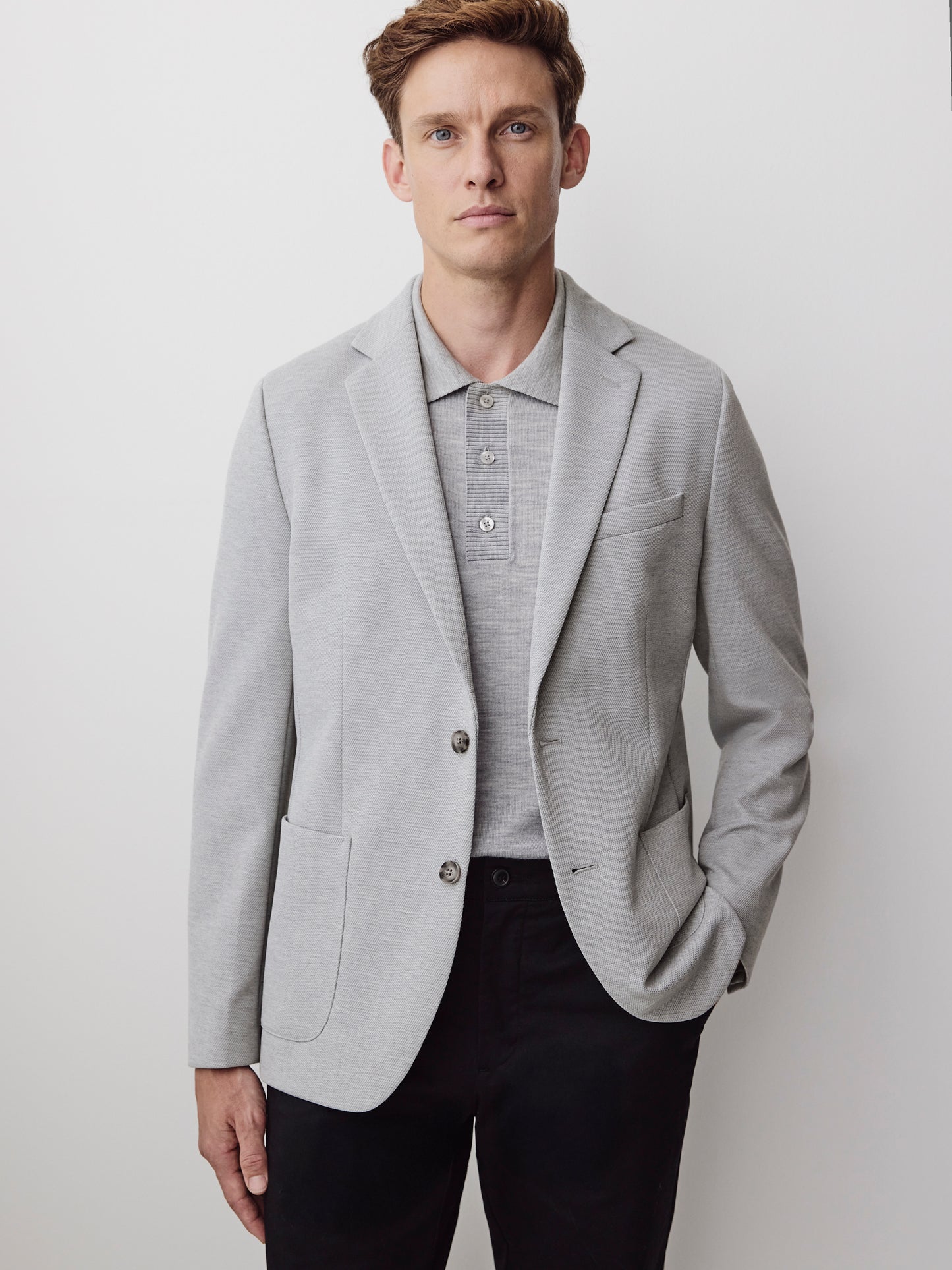 Slim Fit Knit Blazer