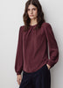 Woven Popover Blouse, Luxe Crepe, Long Sleeve