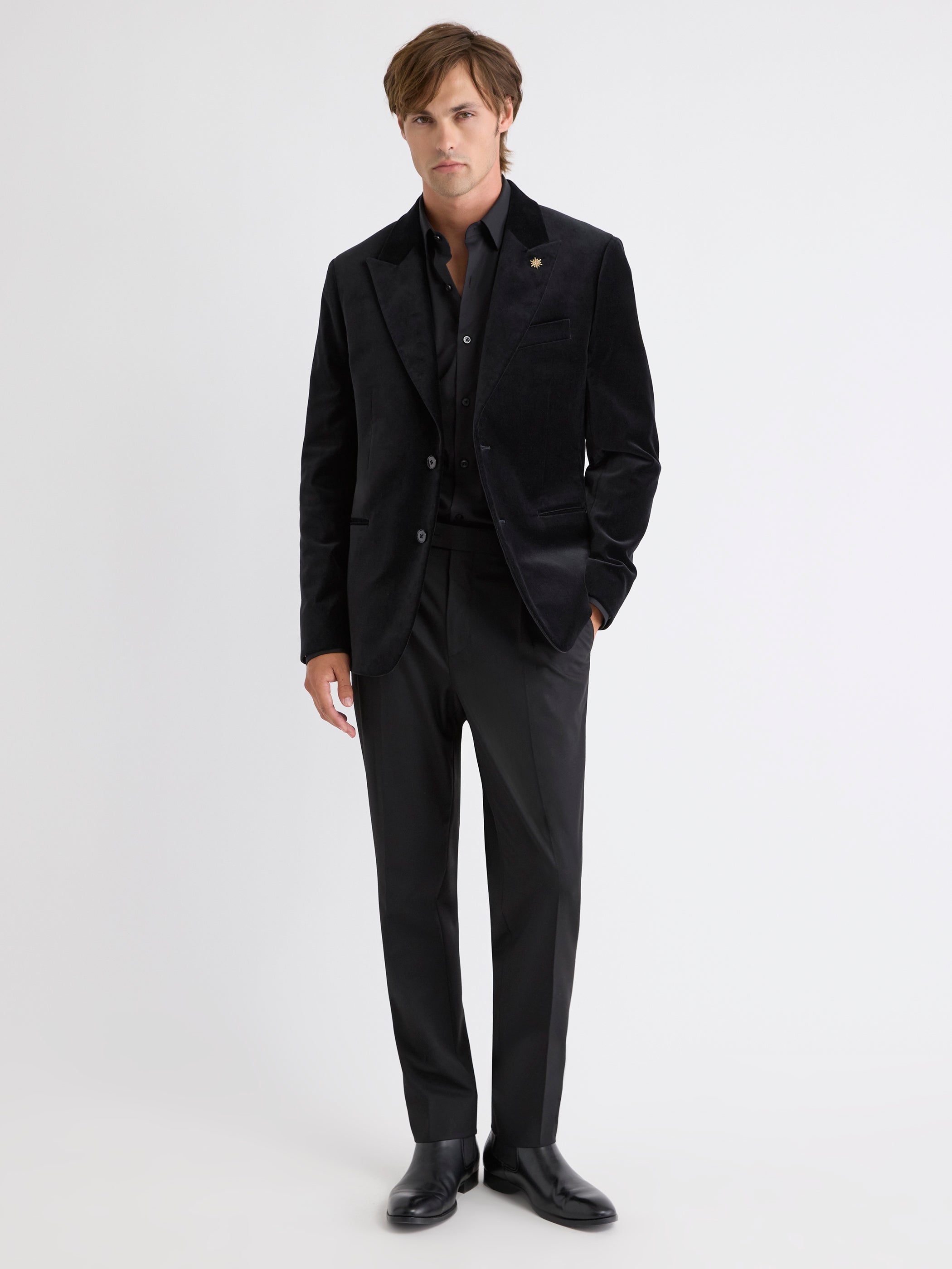 Tailored Fit Velvet Suit Blazer