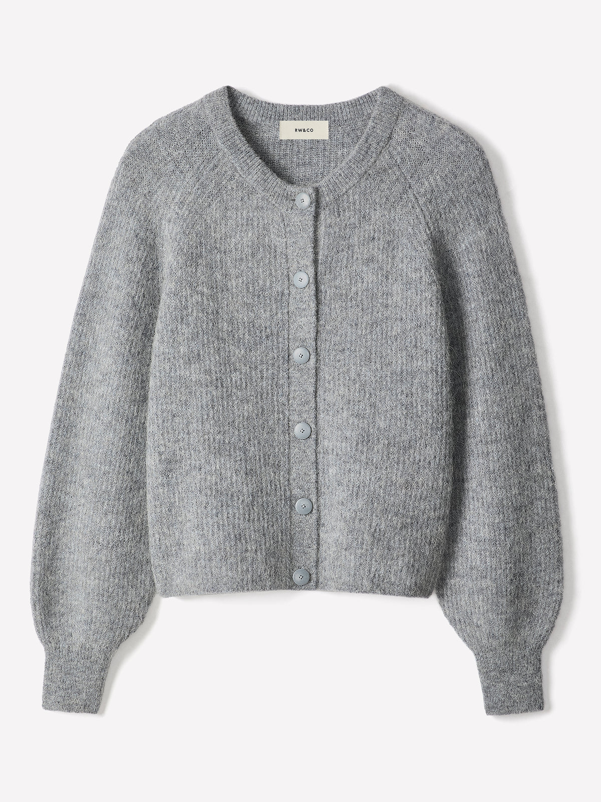 Wool-Blend Long-Sleeve Crew-Neck Cardigan
