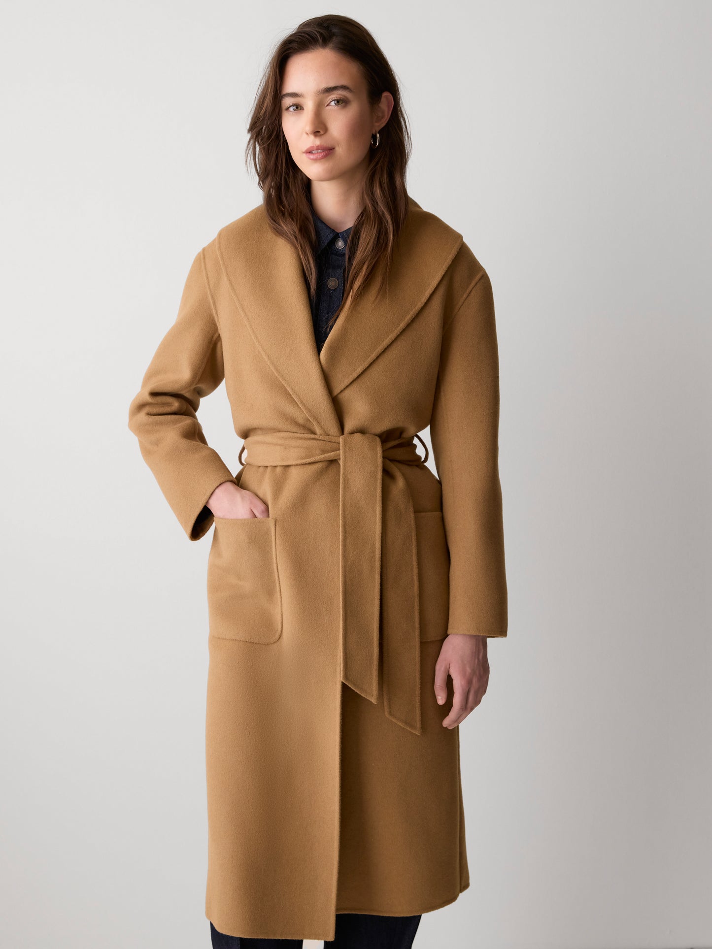 Double Face Long Coat with Belt