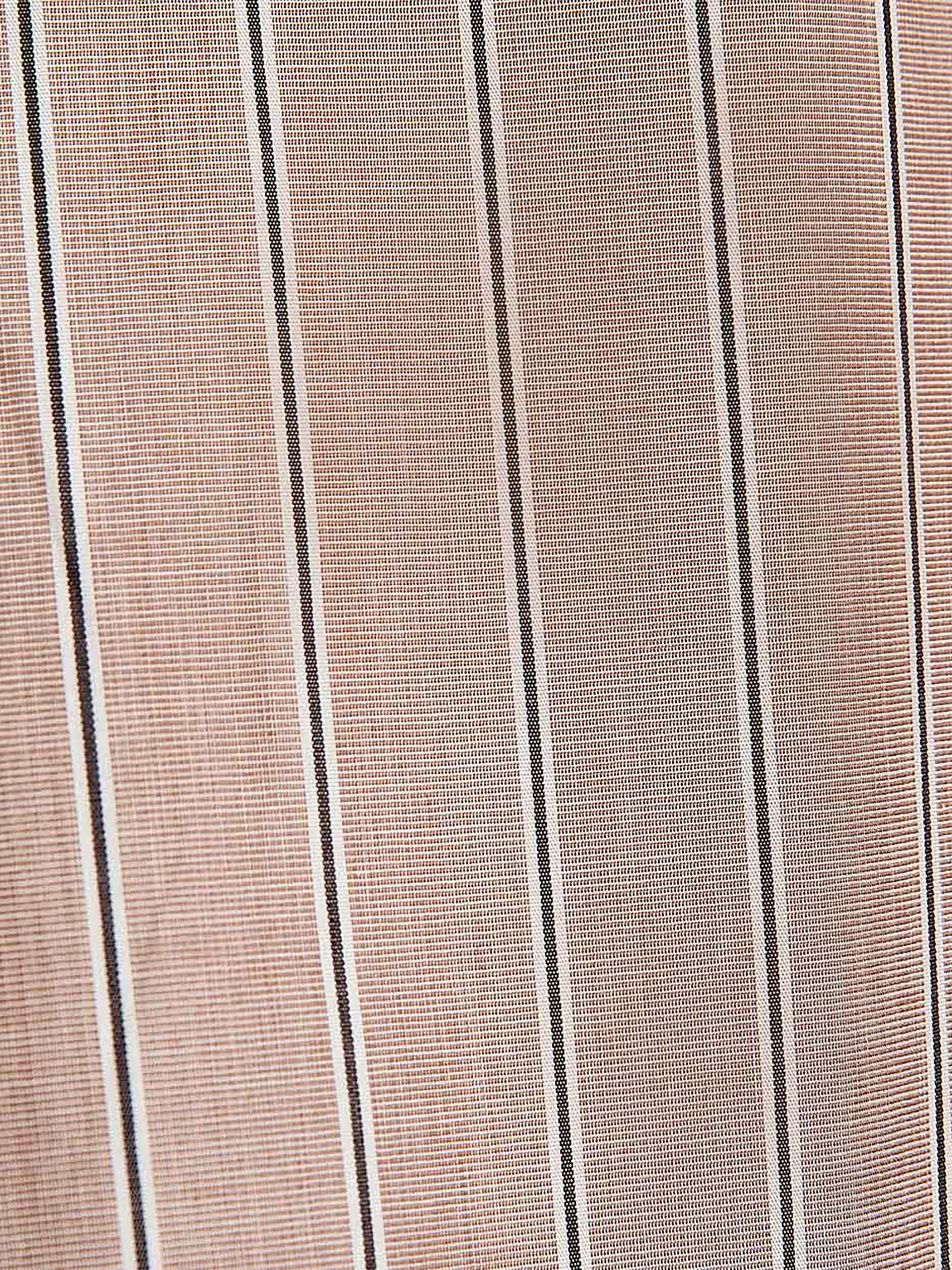 Blouse Boutonnée en Popeline Rayée à Manches Longues