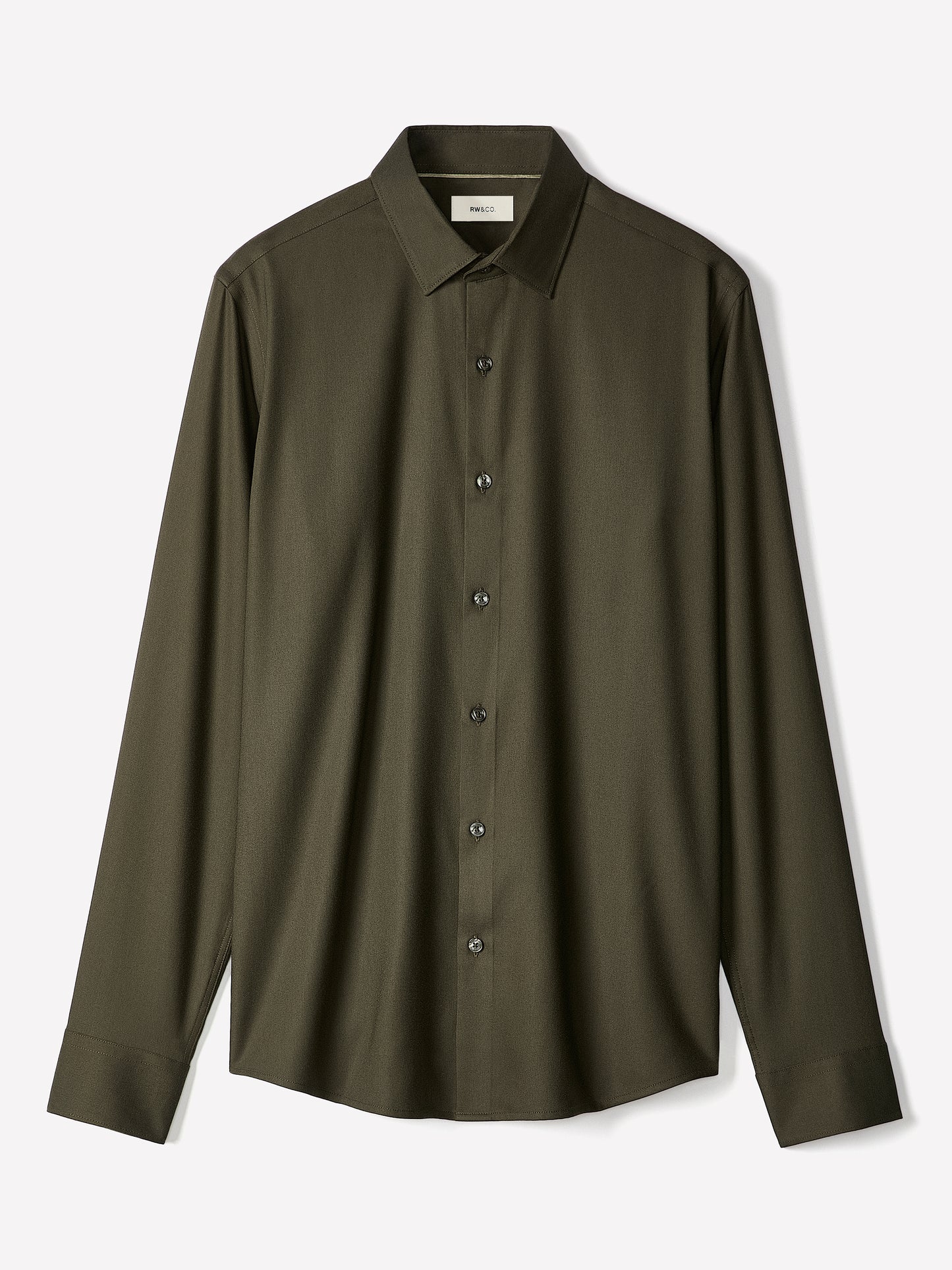 Two-Tone Slim-Fit Knit-Like Dress Shirt