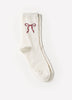 Crew Socks with Bow Detail, Cotton Blend