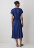 Knit V-Neck Dollman Midi Dress with Silk Blend