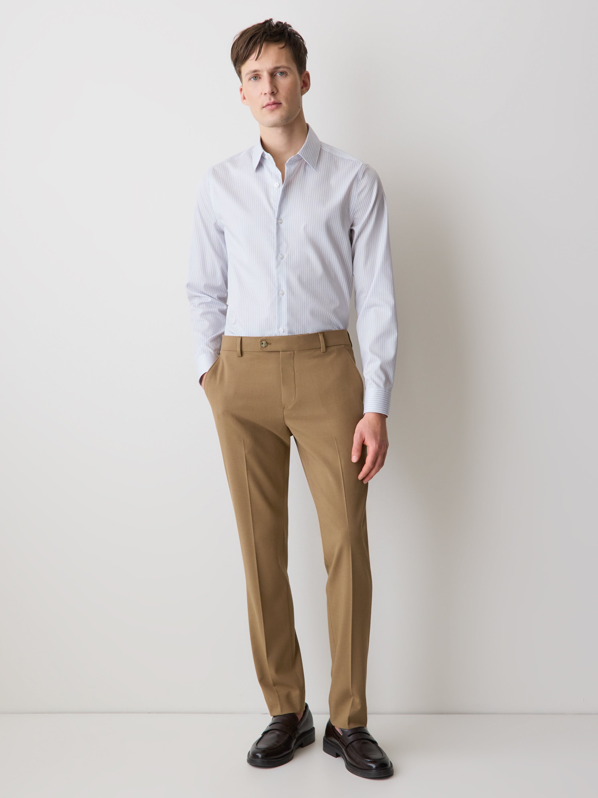 Slim Fit Striped Dress Shirt