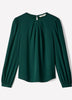 Woven Popover Blouse, Luxe Crepe, Long Sleeve
