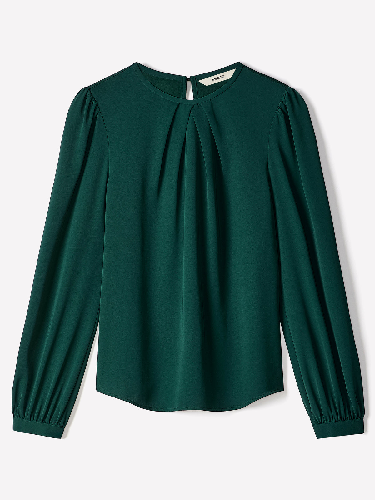 Woven Popover Blouse, Luxe Crepe, Long Sleeve