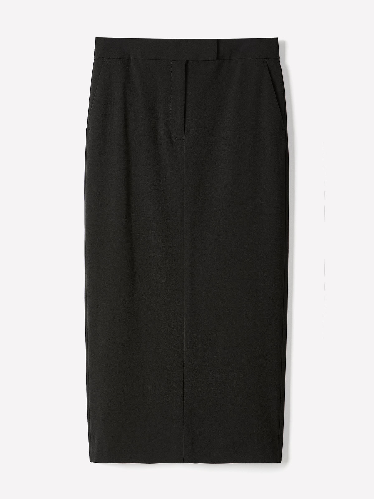 Woven Mid Rise Maxi Pencil Skirt