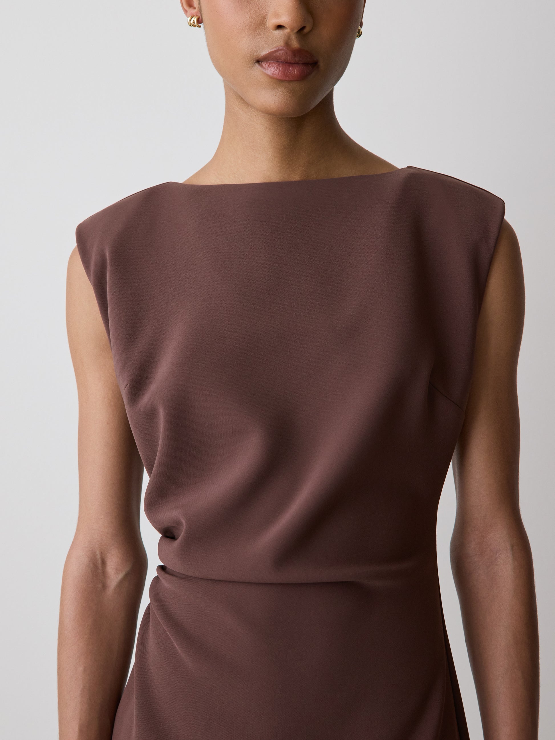 Sleeveless Crew-Neck Mini Dress
