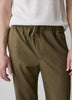 Linen-Blend Pants with Elastic Waistband and Drawstring