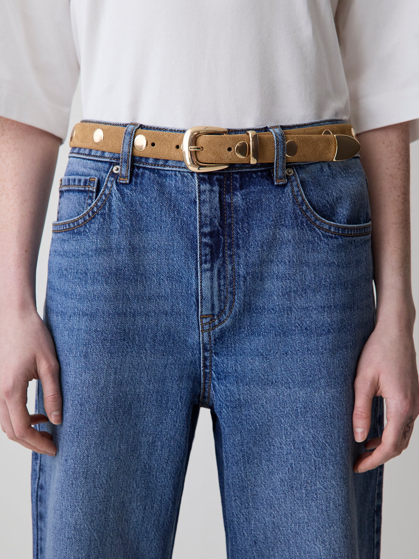 Studded Suede Belt