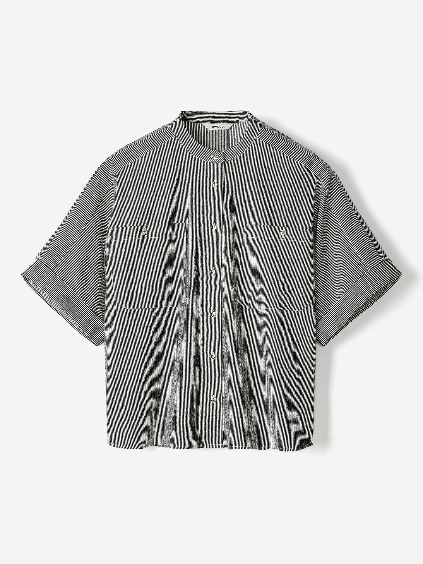 Woven Seersucker Button-Down Shirt