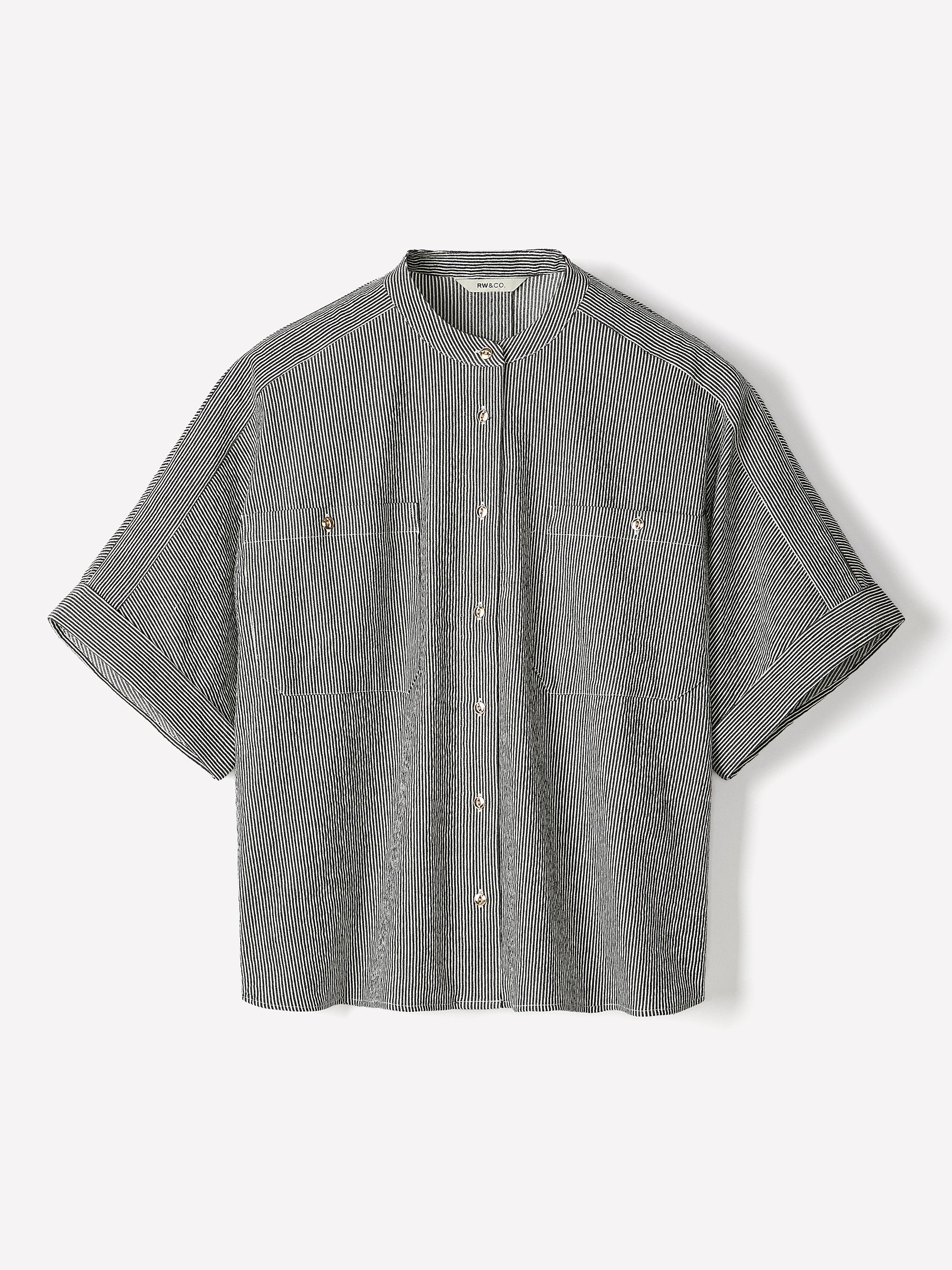 Woven Seersucker Button-Down Shirt