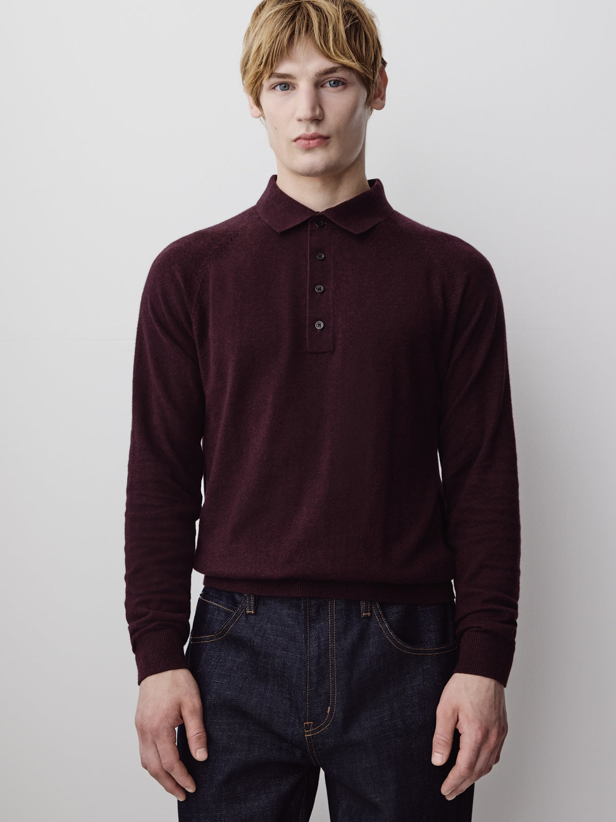 Long-Sleeve Polo Sweater