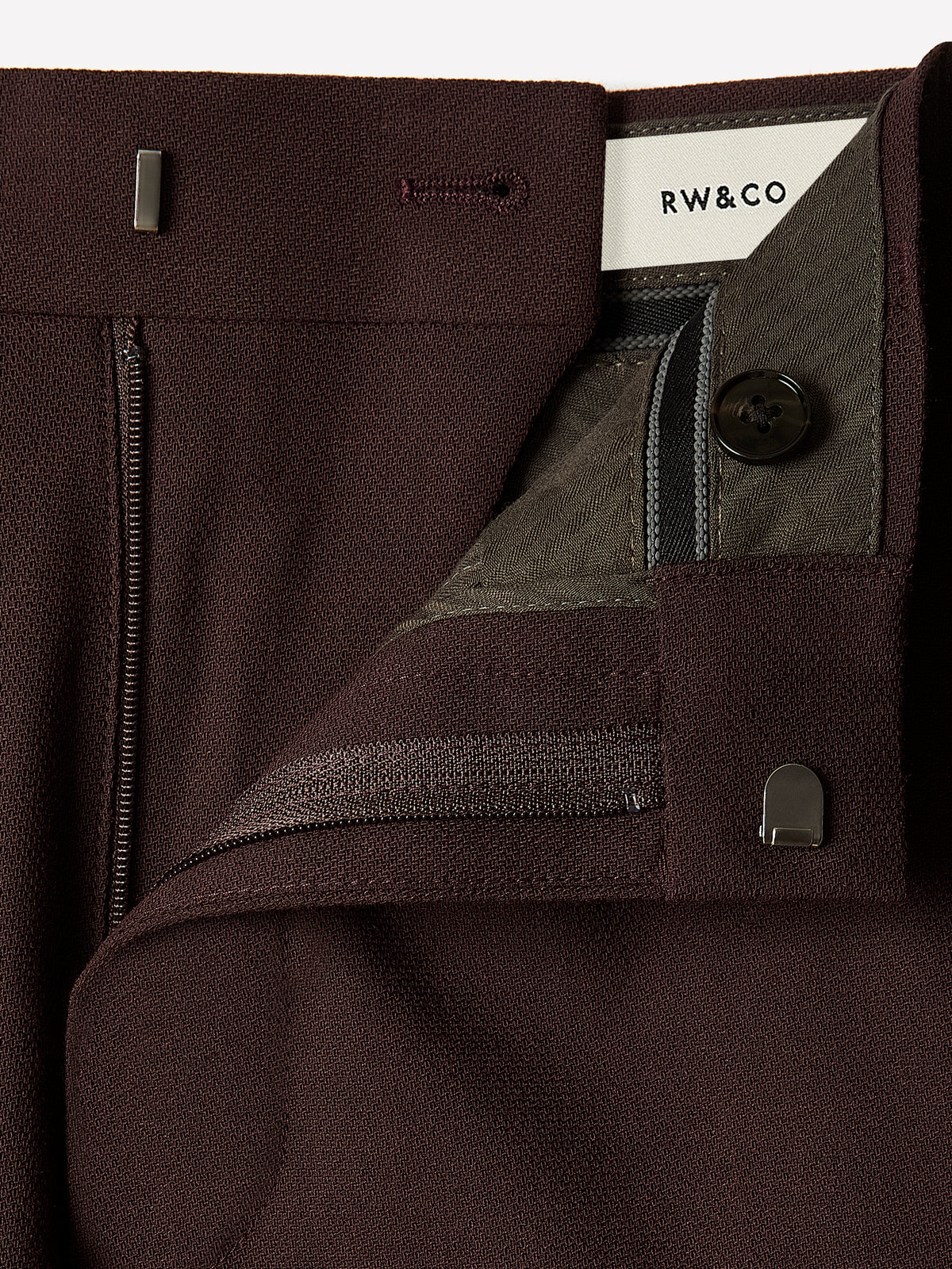 Slim-Fit Burgundy Suit Pant