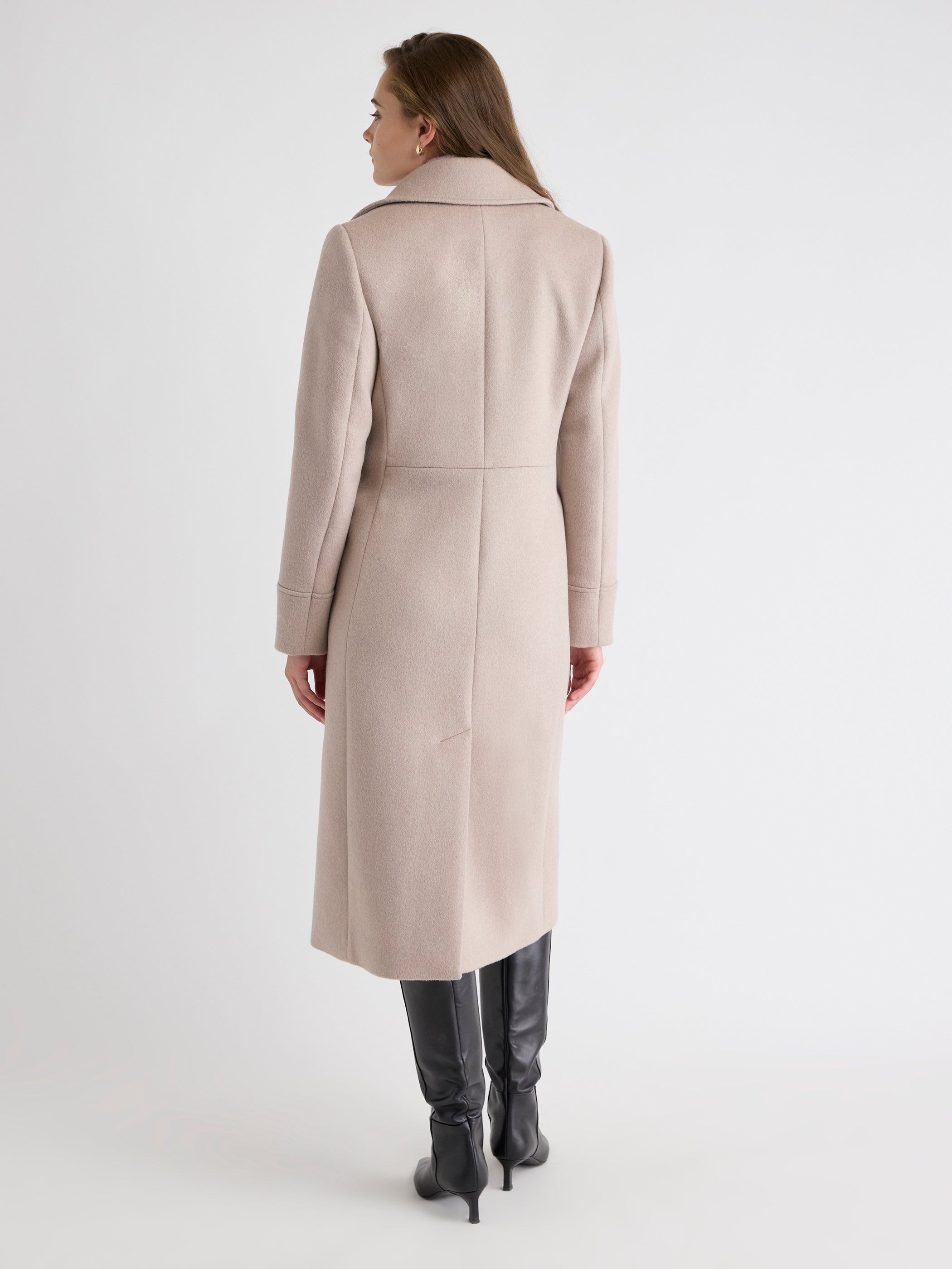 Manteau à Boutonnage Double en Mélange de Laine et Cachemire