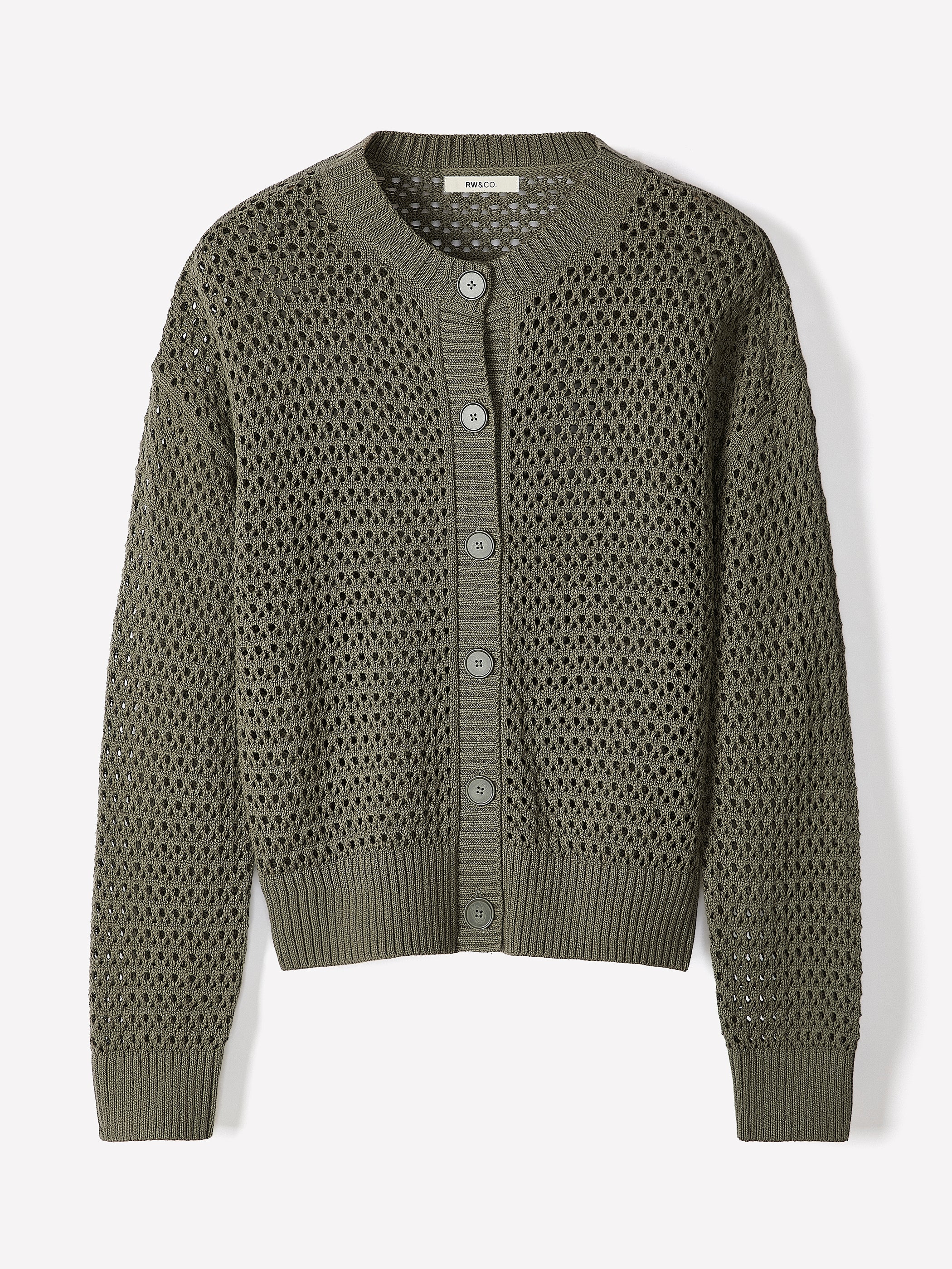 Women's Long-Sleeve Open-Stitch Knit Cardigan – RW&CO