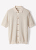 Short-Sleeve Textured Shirt Sweater