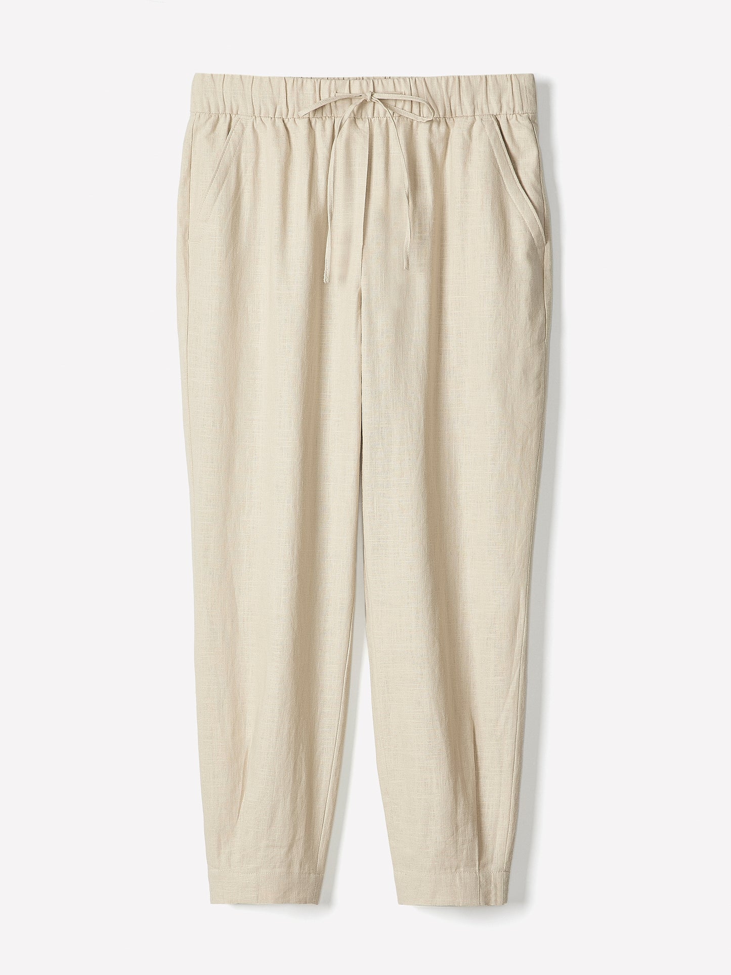 Linen Mid-Rise Tapered-Leg Jogger Pant