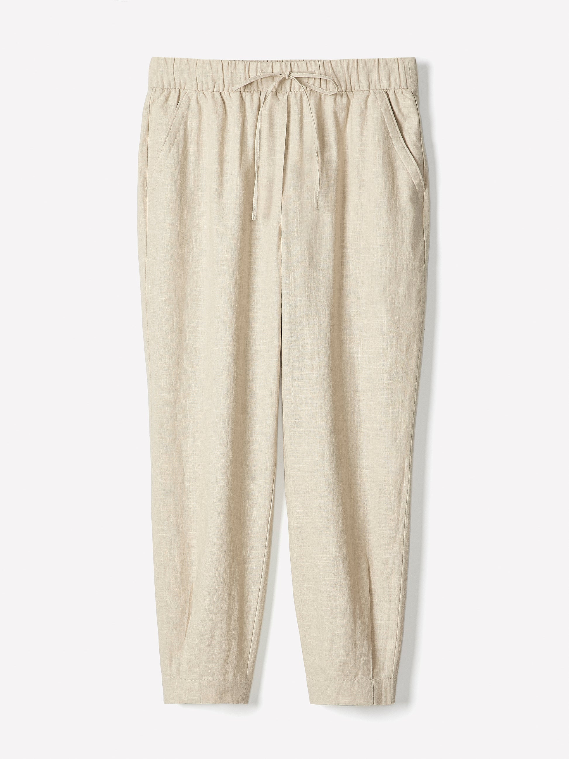 Linen Mid-Rise Tapered-Leg Jogger Pant
