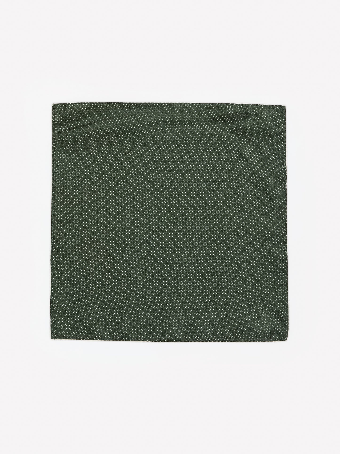 Dark Green Handkerchief with Square Geometric Pattern