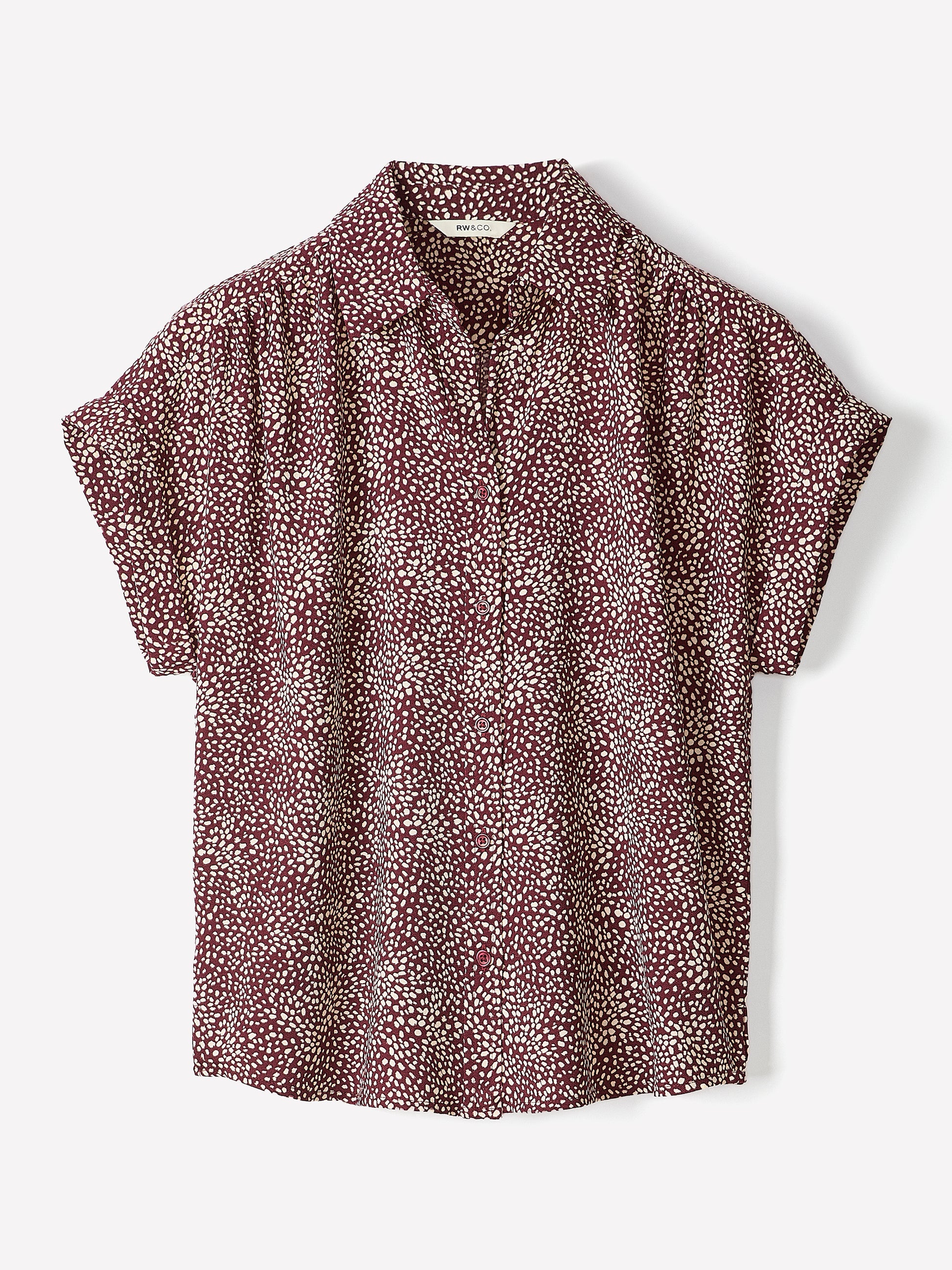 Short-Sleeve Buttoned-Down Blouse