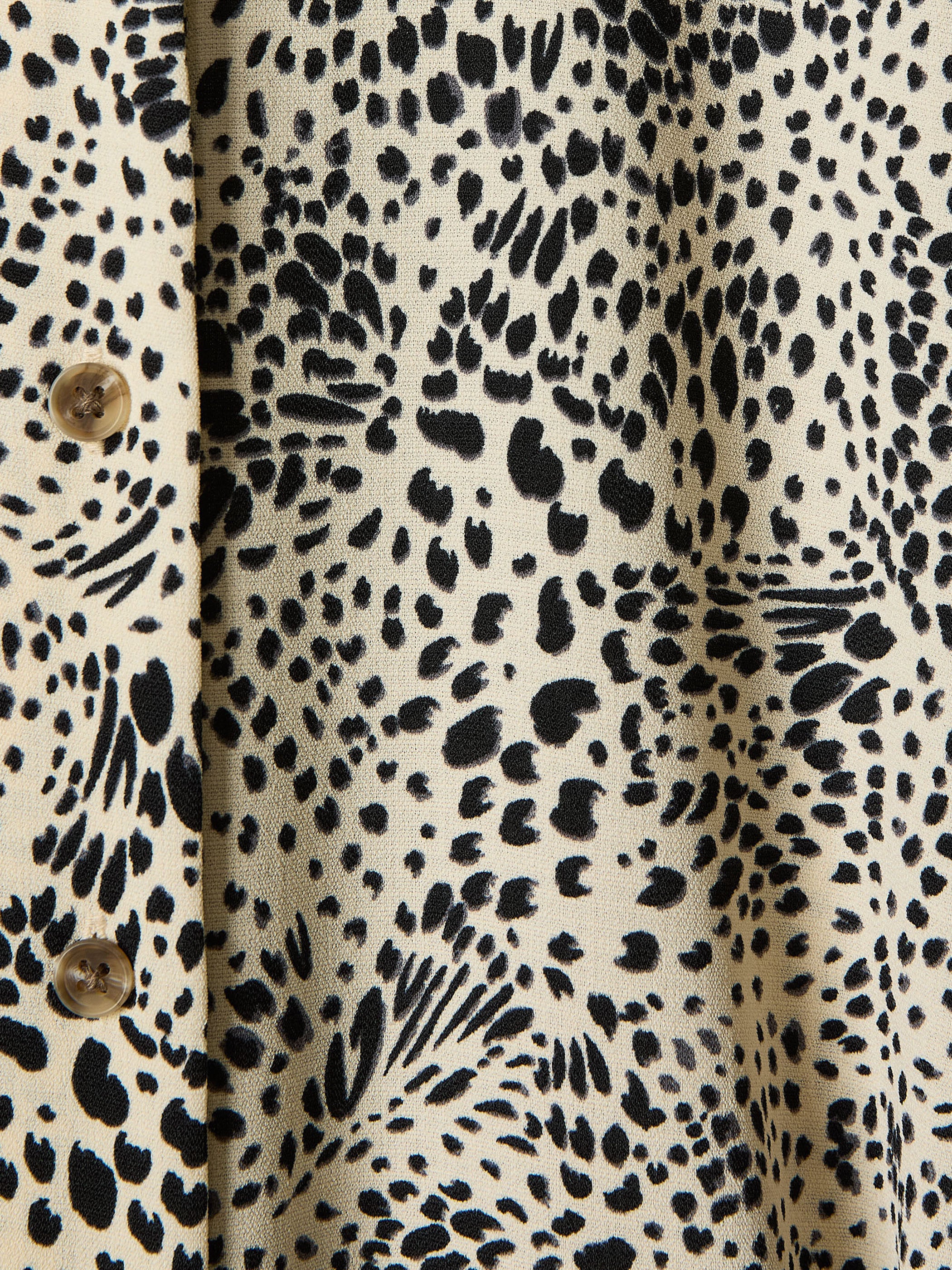 Robe Midi à Boutonner à Manches Courtes et Col Chemisier