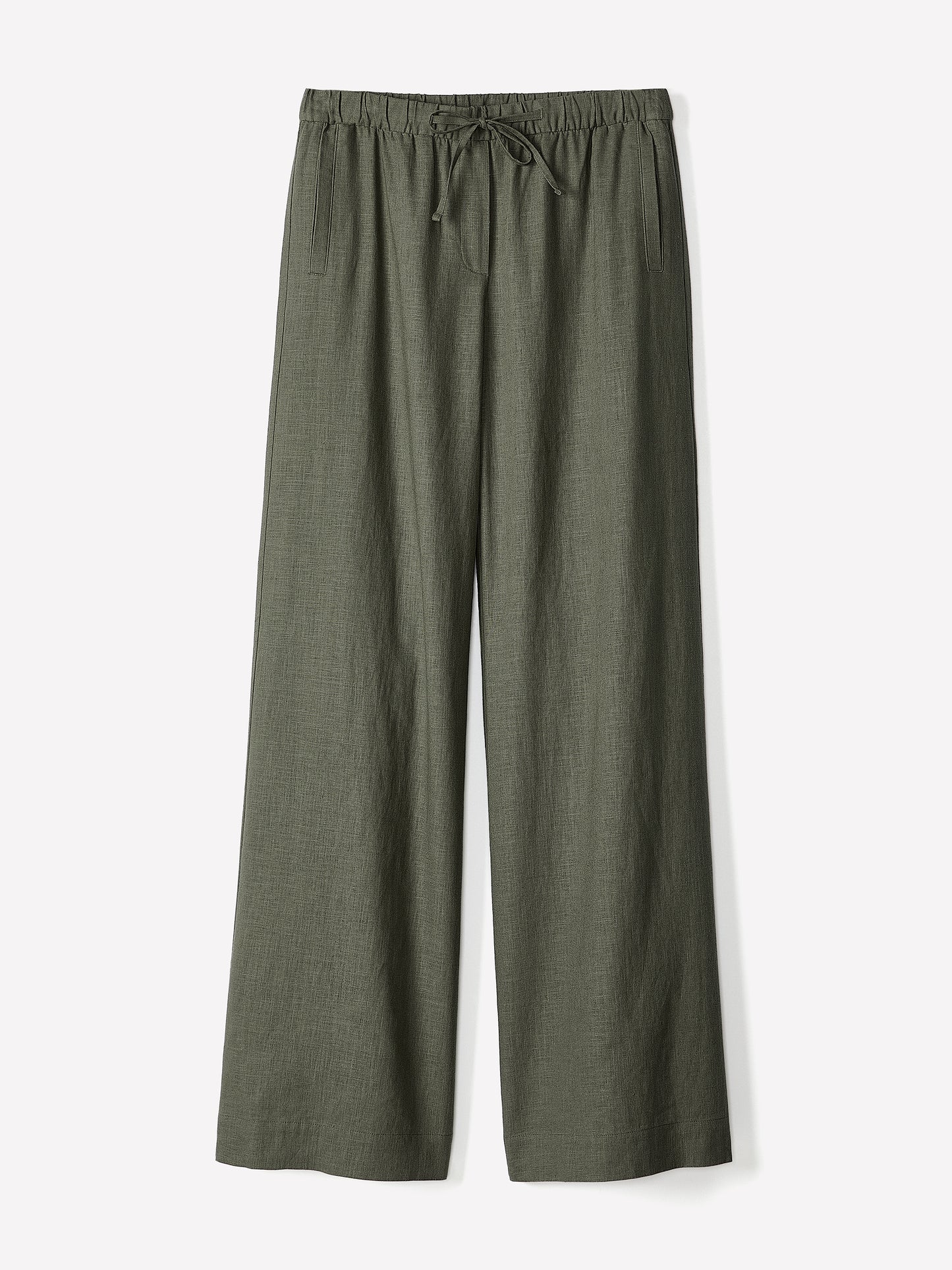 Linen Mid-Rise Wide-Leg Pant
