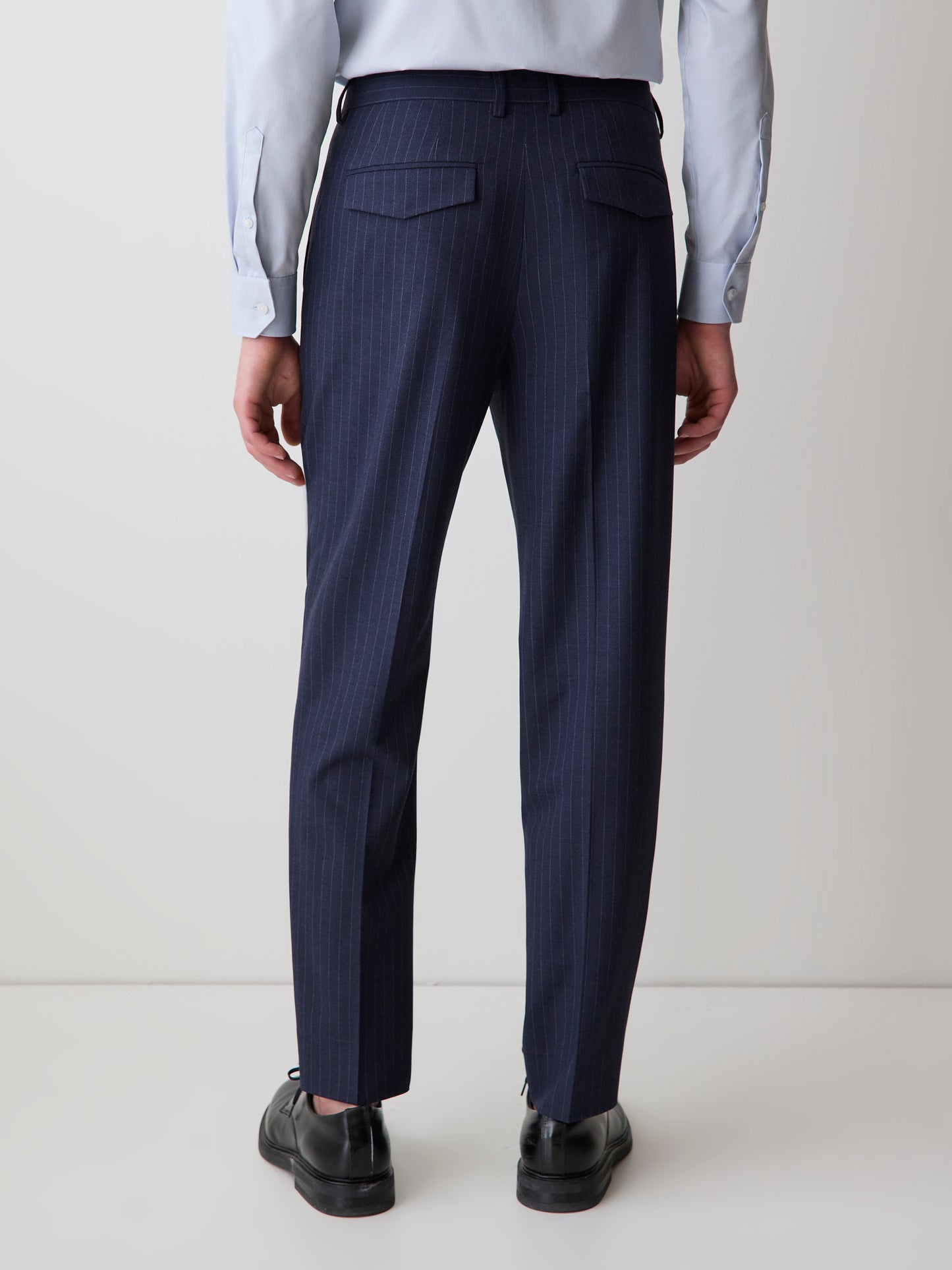 navy blue dress pants mens Men's Striped Tapered-Leg Dress Pants – RW&CO