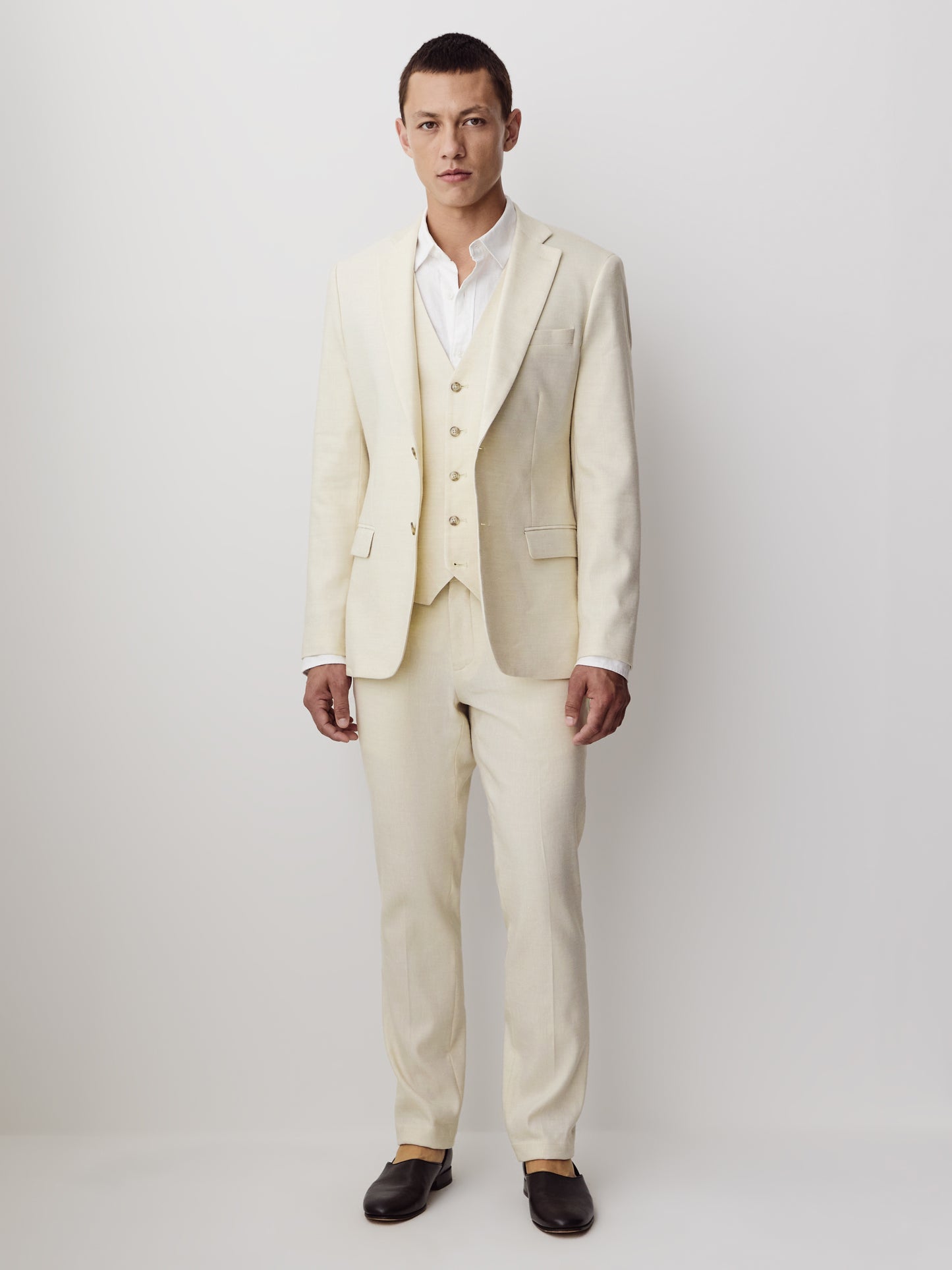 Stretch Linen Suit Vest