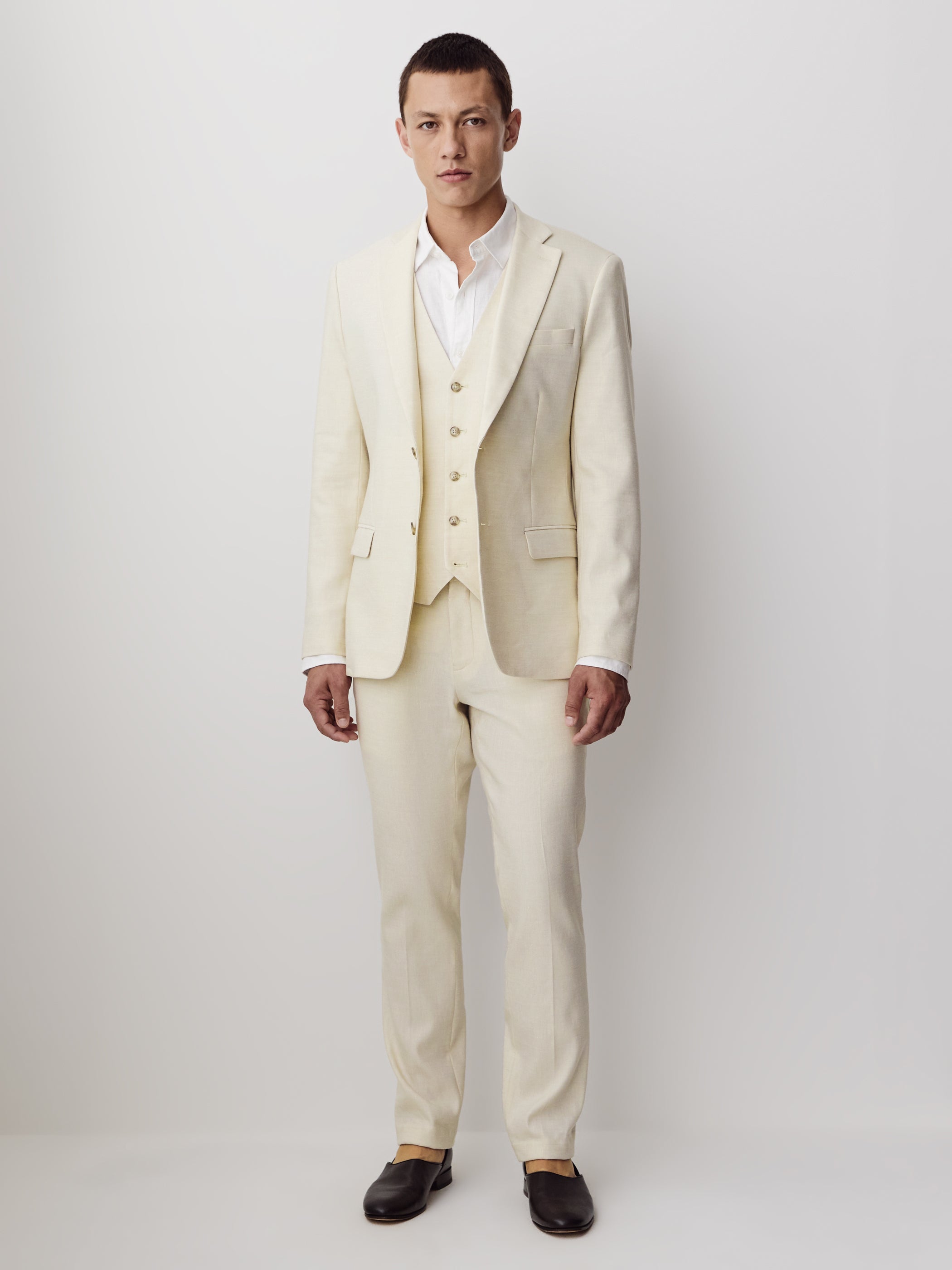 Stretch Linen Suit Vest